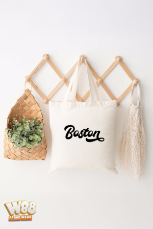 Boston Script Style Tote Bag