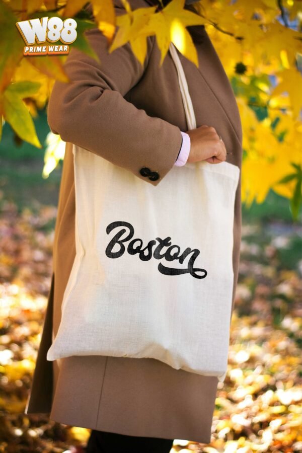 Boston Script Style Tote Bag