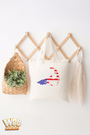 Cape Cod Patriotic Shark Tote Bag