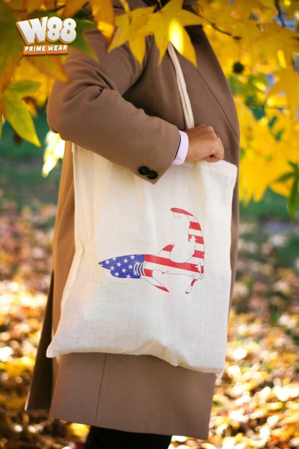Cape Cod Patriotic Shark Tote Bag