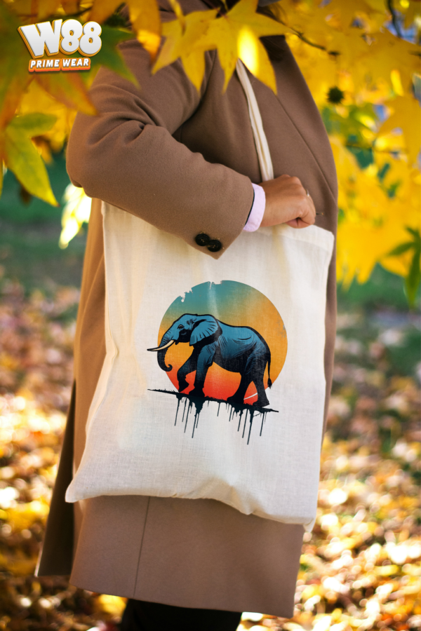 Sunset Elephant Tote Bag