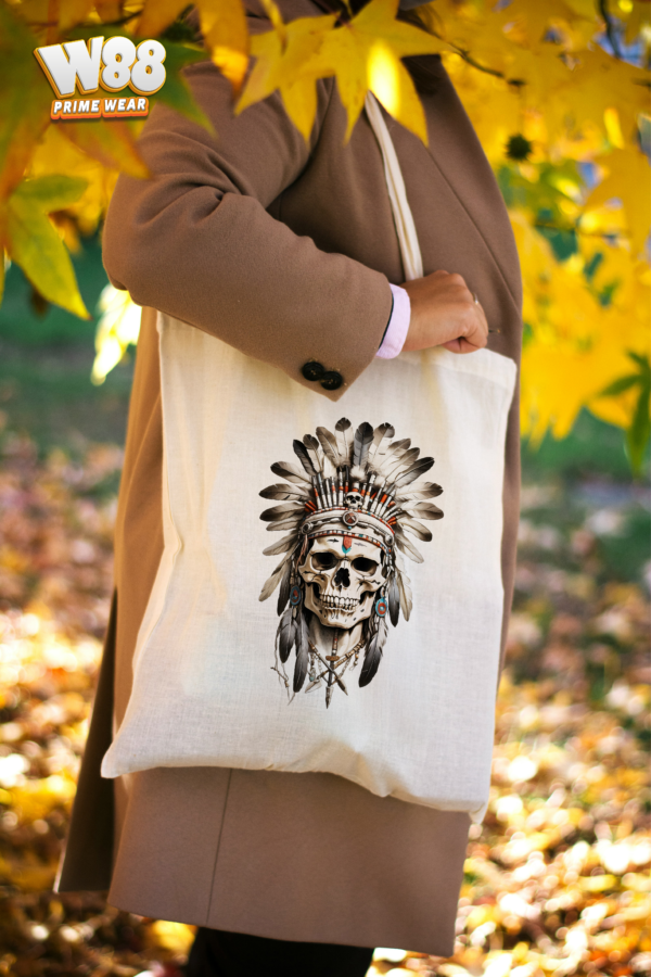 Tribal Skull Warrior Tote Bag