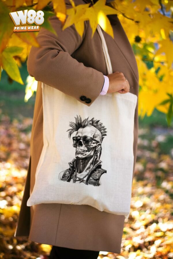 Punk Rock Skull Tote Bag