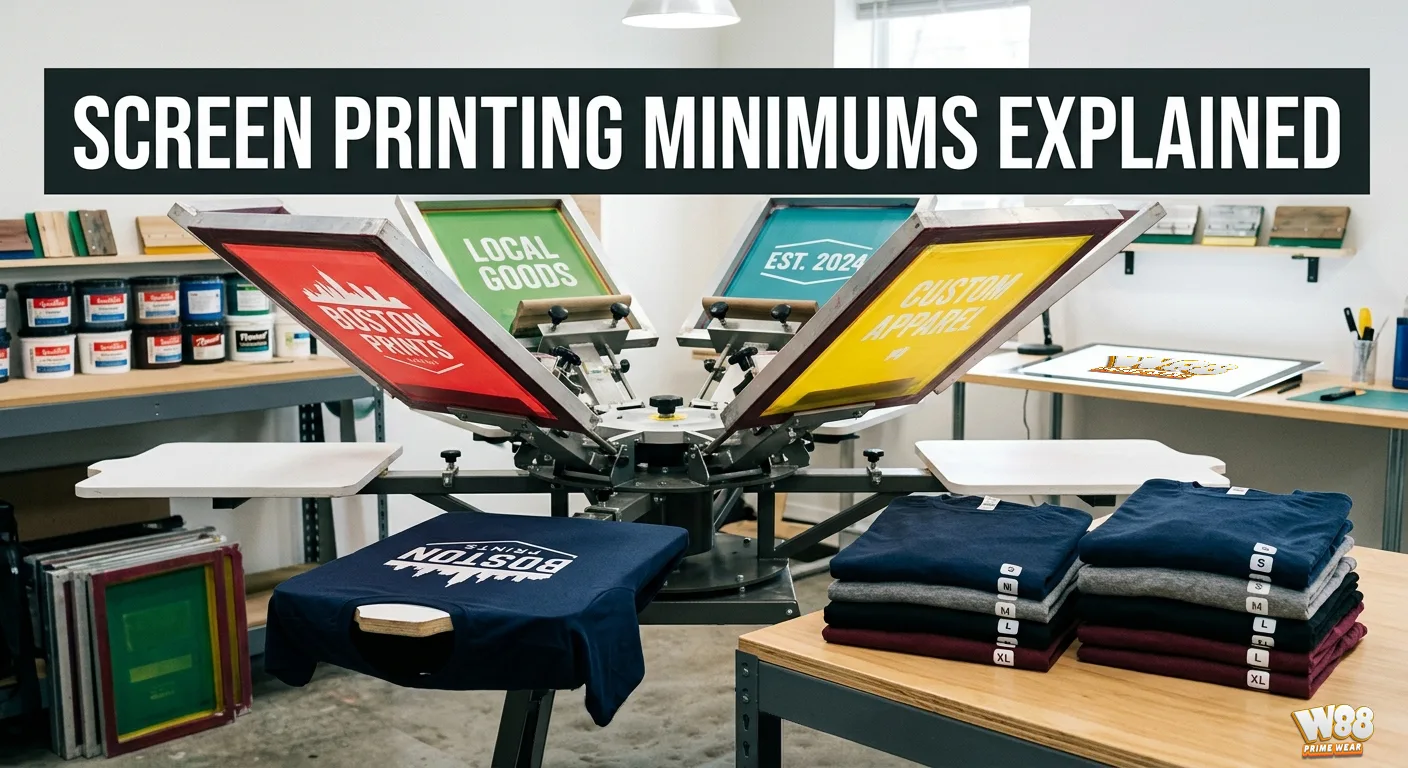 Screen Printing Minimums Explained: Why They Exist and What to Expect 1 screen printing minimums