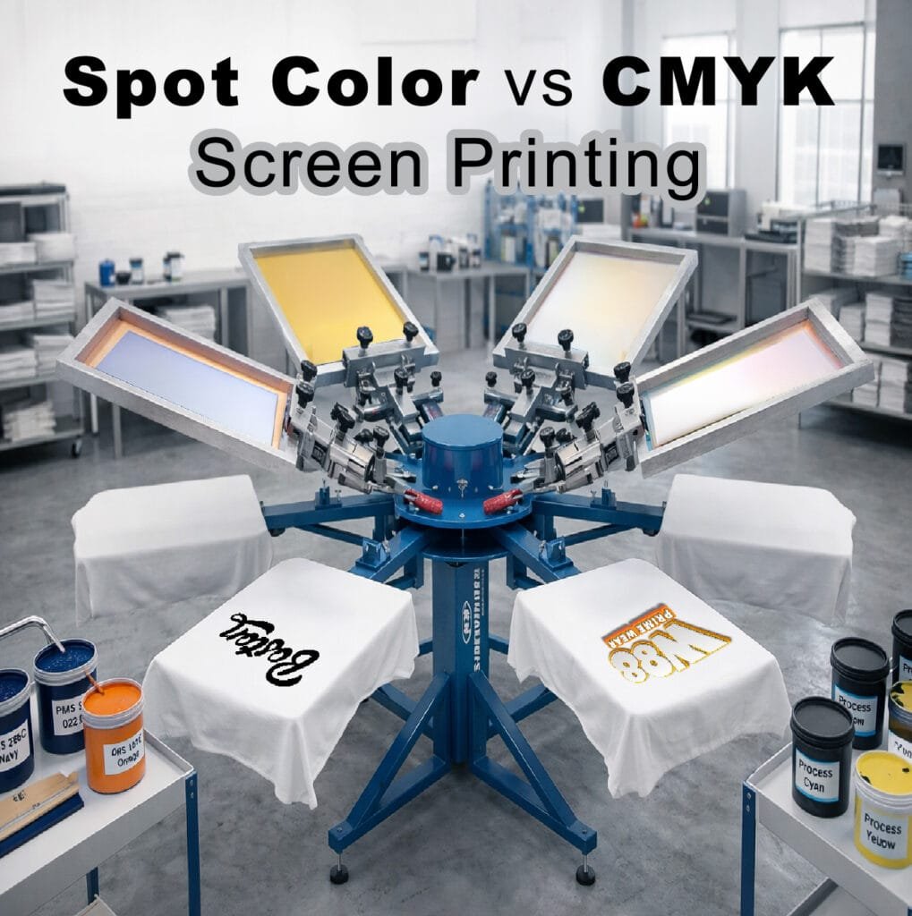 spot color vs CMYK screen printing