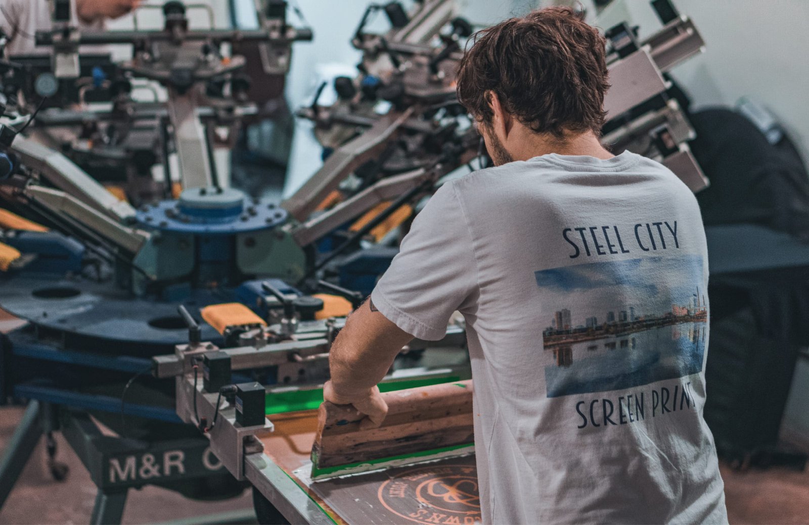 Custom screen printing on bulk shirts, sweatshirts, and event apparel